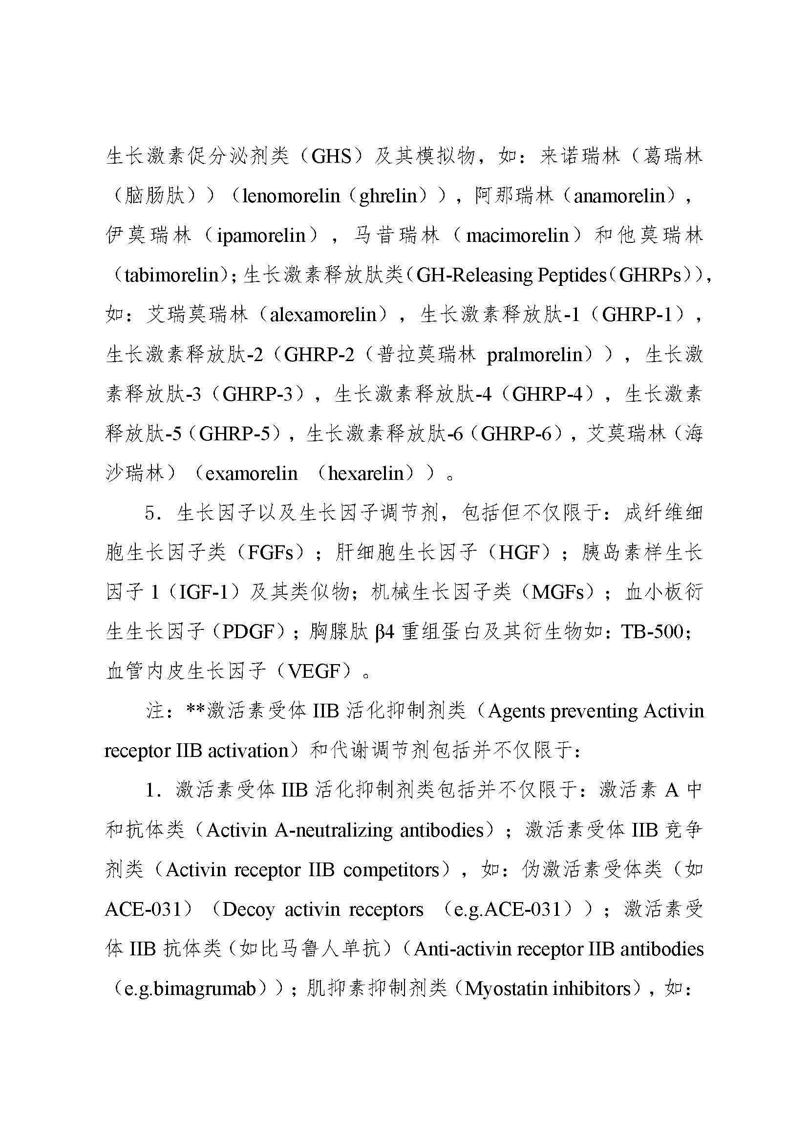 2022年年兴奋剂目录公告