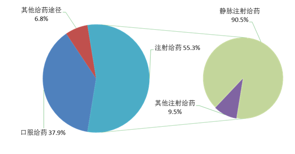 图7  2021年药品不良反应/事件报告涉及给药途径