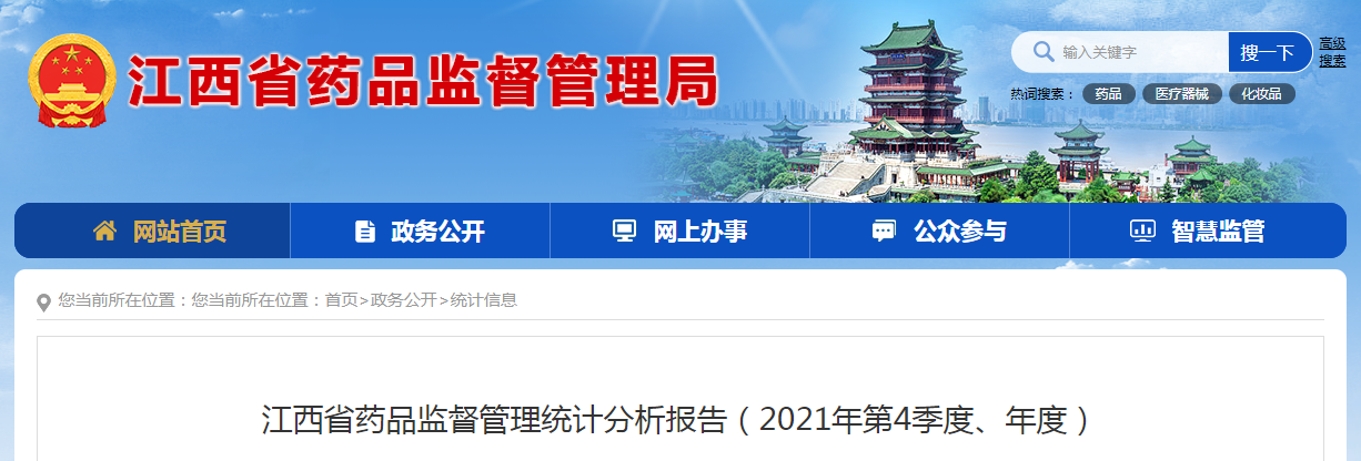 江西省药品监督管理统计分析报告（2021年第4季度、年度）