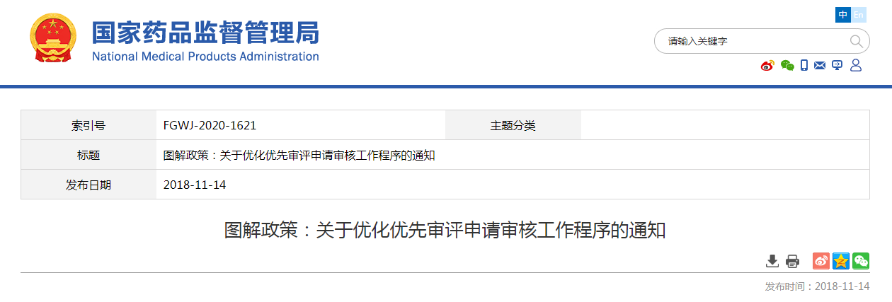 图解政策：关于优化优先审评申请审核工作程序的通知