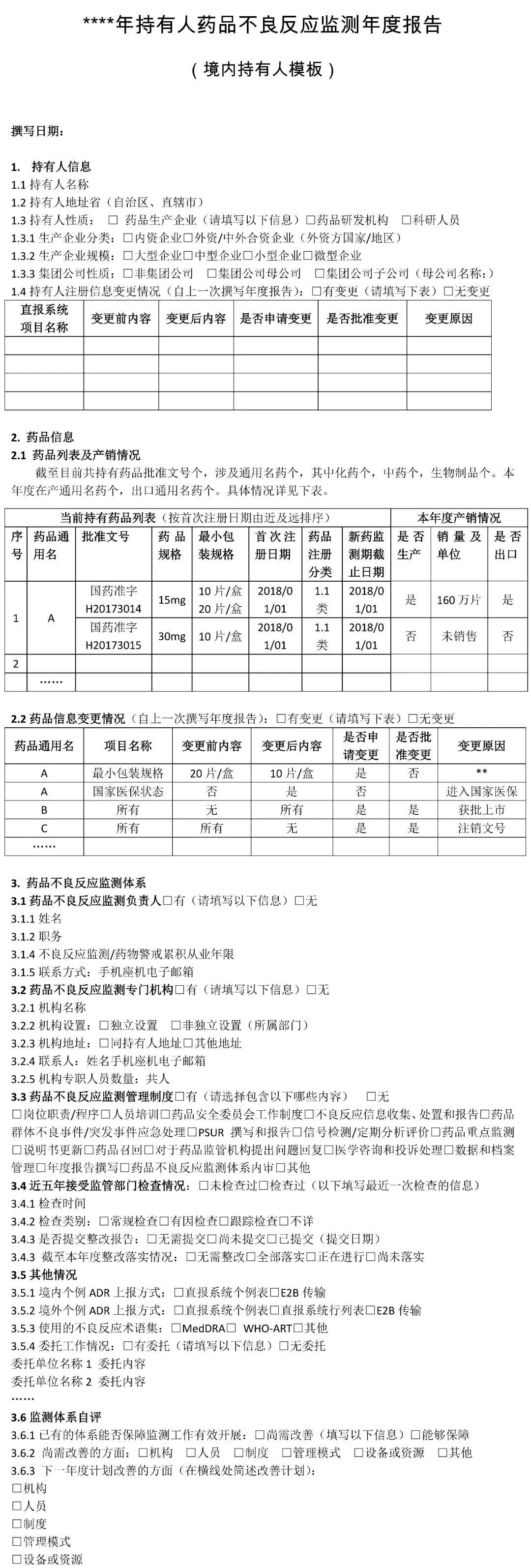 1.境内持有人年度报告模板