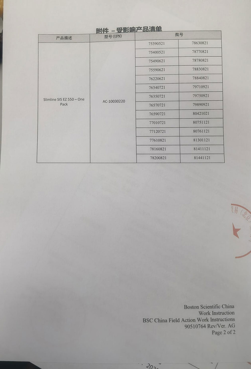 科医人医疗激光设备贸易（北京）有限公司对无菌医用激光光纤主动召回