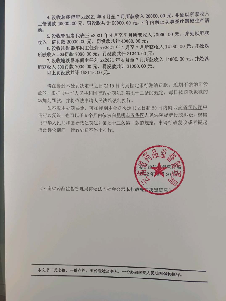 云南省2022年行政处罚信息公示数据（第7部分）