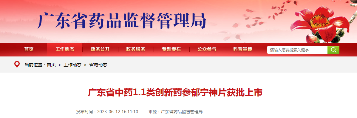 广东省中药1.1类创新药参郁宁神片获批上市