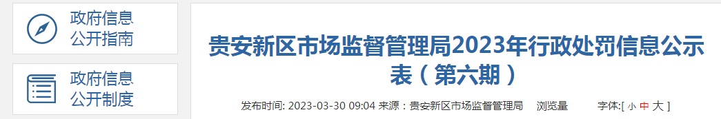 贵州贵安新区市场监督管理局2023年行政处罚信息公示表（第六期）.png