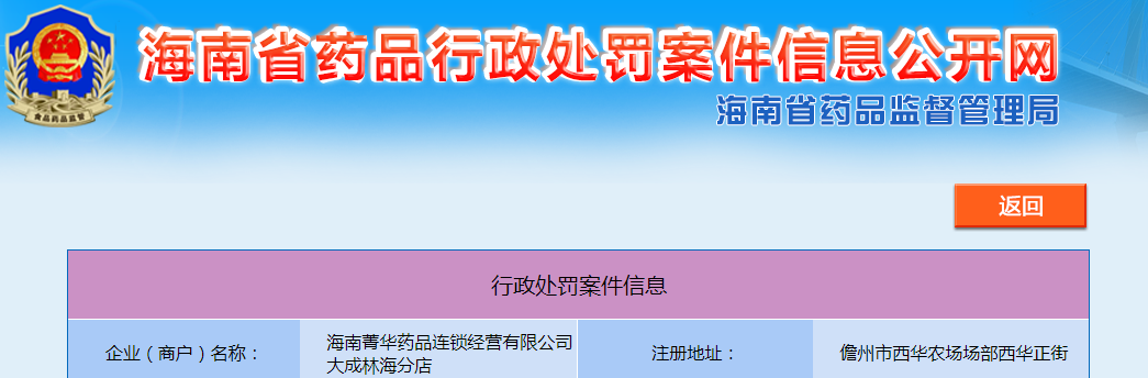 海南儋州市市场监督管理局关于海南菁华药品连锁经营有限公司大成林海分店销售药品时未开具销售凭证案（儋市监处罚〔2023〕350号）.png
