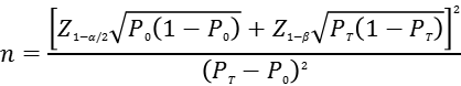 单组目标值法样本量公式 单组目标值法样本量公式