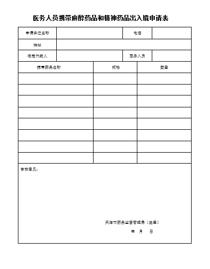 医务人员携带麻醉药品和精神药品出入境证明.png