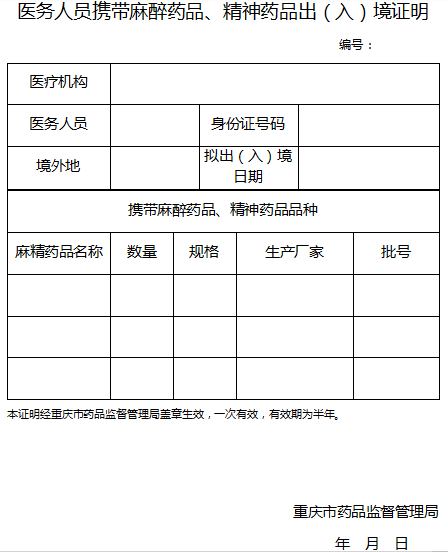携带少量麻醉药品、精神药品出（入）境证明.png
